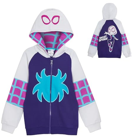 Sudadera infantil con capucha Spidey y sus increíbles amigos, chaqueta con capucha con cremallera, Miles Morales Ghost Spider o Spidey, 2-3 años