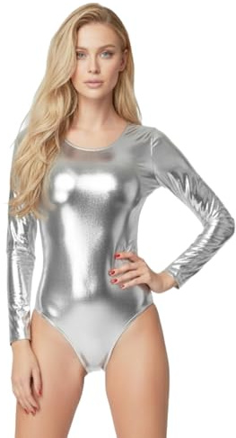 Wildarms Tuta da donna per danza scintillante, comfort elasticizzato per balletto, performance artistiche, yoga, danza e ginnastica