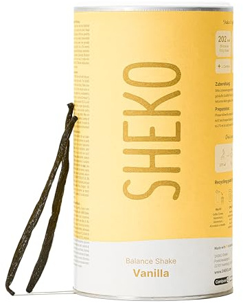 SHEKO Balance Shake Vanille - 21 Cremige Mahlzeitenersatz Shakes zum Abnehmen - Proteinreich, Glutenfrei & Natürlicher Geschmack - Abnehmen Shake