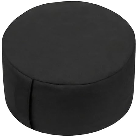 Cuscino da Meditazione Relaxdays, Yoga e Mindfulness, Rivestimento sfoderabile, HD: 13 x 33 cm, zafu, Cotone, Nero