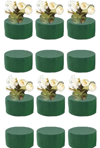 12 Piezas Espuma Floral, Espuma Para Flores Artificiales, Bloques De Flores Verdes Húmedas Y Secas, Ladrillos Enchufables Para Arreglos Florales, 4x8 Cm, Para Decoración De Flore De Boda