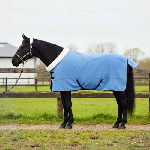 Nqyjm Coperta per cavalli Full Aqua, 125 cm, in pile polare, traspirante e leggera, per allenamento, stalla e trasporto