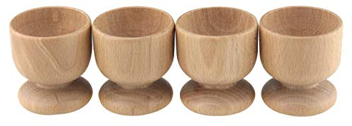 APOLLO T4523 Beech 4 Egg Cup Set, Natural Wood, 24x5.5x5.5