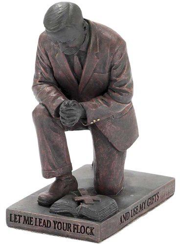 Dicksons Lead Your Flock Praying Pastor 5 inch Bronze Resin Stone Table Top Figurine