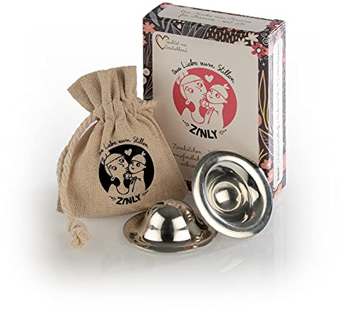 ZINLY Stillhütchen aus hochwertigem Reinzinn - Brustwarzenschutz - Bietet Schutz und Linderung für gereizte Brustwarzen - Made IN Germany - Zinnhütchen, Brustwarzen Abdeckungen (2 Stück)