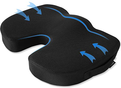Levesolls Coussin Coccyx Coussin de Siège en Mousse à Mémoire Coussin Ergonomique pour Bureau Voiture Fauteuil Roulant