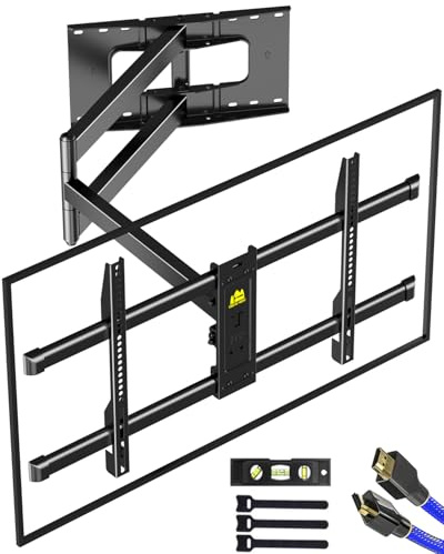 FORGING MOUNT 109cm Extra Long Reach TV Wall Bracket for 37-80 Inch Flat/Curve TVs, Long Reach Corner TV Bracket,Full Motion TV Wall Bracket with Swivel&Tilt, Holds up to 50kg, Max VESA 600x400mm