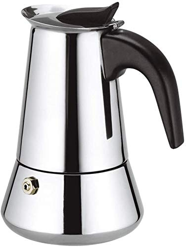 SL cafetera acero inoxidable 9 tazas, espressos en Acero inoxidable, se puede usas en todo tipo de cocina, Cafetera Clásica, Plata (PLATA-9T)