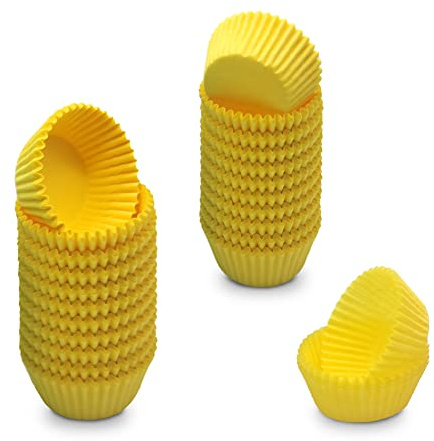 Mombake Mini muffinsfodral premium fettsäker muffins bakformar (gul, 500 stycken)