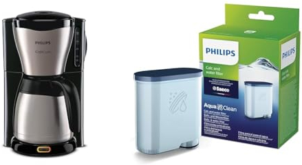 Philips Filterkaffeemaschine – 1.2-Liter-Thermoskanne, bis zu 15 Tassen & Wasserfilter für Espressomaschine, Kein Entkalken bis 5000 Tassen, Doppelpack
