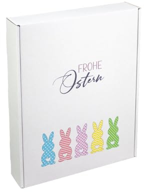 EPVerpackungen, Geschenkkarton Bunte Ostern, Faltschachtel, weiß, 25 Stück