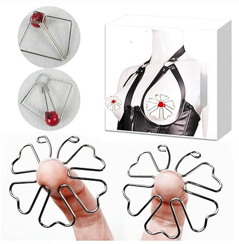 Adult Invisible Nipple Pinches, Adjustable Non-Piercing Nipple Clamp Breast Clips, BDSM Foreplay Flirting Clitoral Clamp Toys for Women Female Men Male Unisex Couples (A)