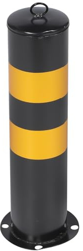 Mobestech Poste De Seguridad Con Bolardo Para Estacionamiento Barrera De Protección Para Entrada De Vehículos 50 Cm Color Negro Y Amarillo Columna De Advertencia De Tráfico Fija