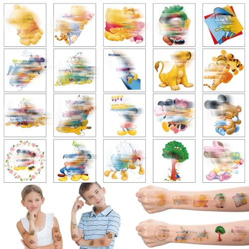 Kindertattoos, 20 Blätter Mouse Tattoos Kinder Wasserdicht Temporary Tattoo Miky Kindertattoos Hautfreundlich für Mädchen Jungen Kindergeburtstag Geschenk Party