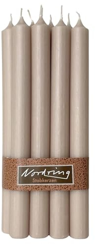 Nordring Pack of 8 Rustic Taper Candles 2.2 cm x 25 cm High Sahara