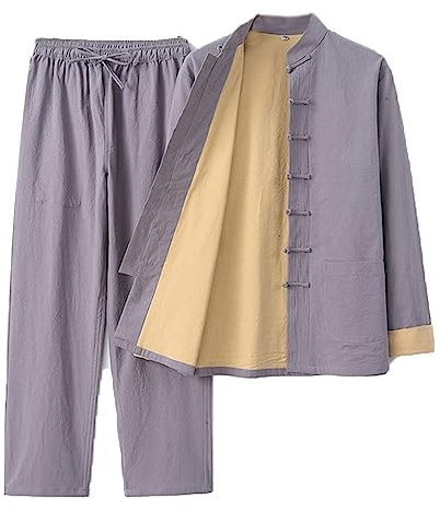 Kampfsport-Anzug, Kung-Fu-Uniform, langärmelig, Baumwolle, Leinen, Kleidung für Zen-Meditation, traditionelles chinesisches Tang-Anzug-Set für Herren