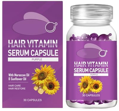 Capsule Di Siero Vitaminico Per Capelli, Capsule Di Olio Per Capelli Senza Risciacquo Per Donne, Per Capelli Secchi E Crespi (Viola)