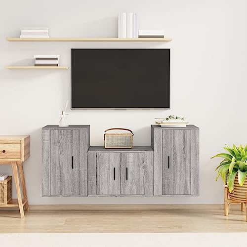 Générique Ensemble de Meubles TV 3 pcs Sonoma Gris Bois d'ingénierie,Meubles, Meubles TV,3188500