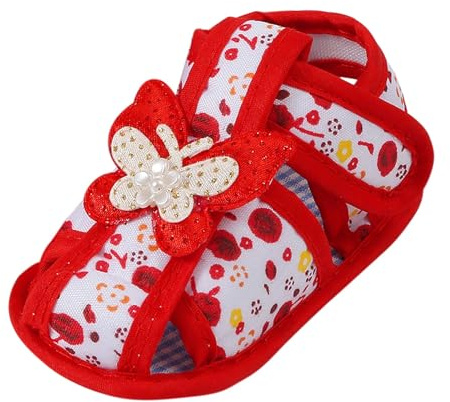 Baby Learning to Walk Sandals Spring Summer Autumn Shoes 0 1 Year Old Baby Single Shoes Cute Bow Soft Sole Newborn Baby Casual Learning to Walk Shoes 4 6 (Red, 2.5 Infant)
