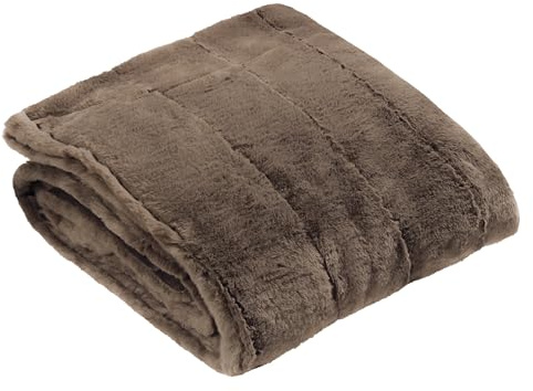 Paoletti Empress Kunstfell-Decke - weiche, elegante, schwere Decke für Bett oder Sofa (Taupe - 130x180cm)