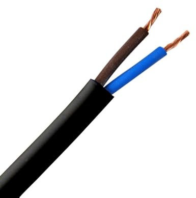 2/3/4 CORE ELECTRICAL FLEX CABLE WIRE LENGTH TWIN TRIPLE 0.75/1/1.5/2.5mm2 230V (2 Core 0.75mm x 5m)