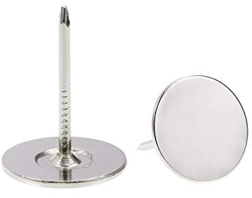 sourcing map 25 Stück Polsternägel 19mmx25mm Flachkopf Möbelnägel für Möbel, Sofa Kopfteile Silber