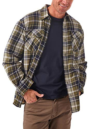 Long Sleeve Sherpa Lined Shirt Jacket, Olive Sky, X-Large