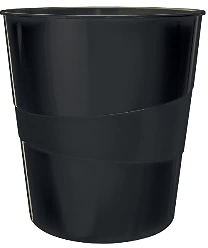 Leitz Papierkorb, 15 Liter, Kunststoff, Schwarz, WOW, 52781095