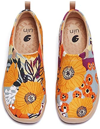 UIN Mocassins à Enfiler pour Femmes, légères, Confortables, Tendance, série à thème Floral, pour la randonnée, Les Voyages