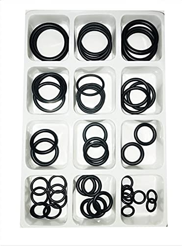 12 Sizes Rubber O Ring & Gasket Kit - 50PCS Assortment Set for Plumbing & Auto Repair