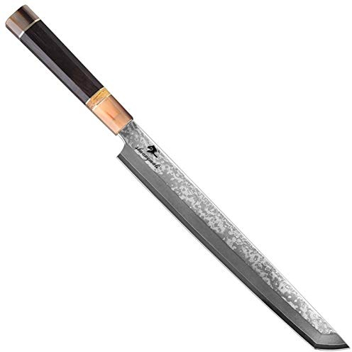 Cuchillo de sushi de 11 pulgadas 33 Capa Damasco de acero Sashimi Cuchillo de cocina Fileteado Salmón Claazar cortando peces Sashimi Cuchillos Cuchillo de cocina