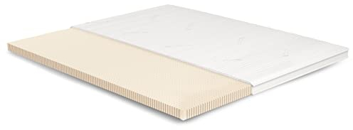 Meisterschlaf Latex Topper 180x220 cm – 7 cm hoch – 20% Naturlatex RG 65 – mittelweich – Oeko-TEX® Standard 100 – Tencel™ Lyocell 3D Doppeltuch-Bezug waschbar – Made in Germany