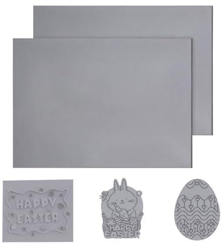 Creatorally Caoutchouc Tampon Laser, Gomme a Graver Tampons A4, Tampon Encreur 2 Feuille 2,3mm d'Épaisseur pour Gravure Personnalisée Bloc gommogravure
