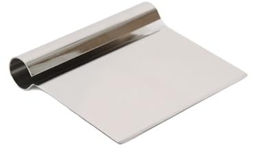 Argon Tableware 1x 13.5cm Stainless Steel Dough Scraper - Metal Kitchen Baking Cake Bread Pastry Pizza Sourdough Food Cutter Spatula Chef Tool