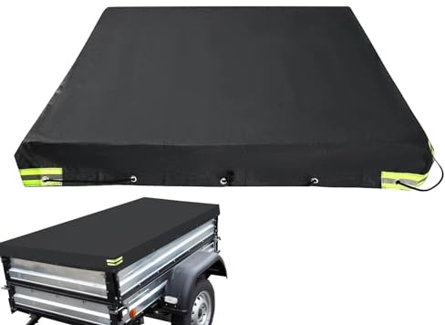 Anhängerplane Flachplane | 214x112x13cm Anhänger Abdeckplane | wasserdichte Anhängerplane | 420D Oxford Stoff Reiseanhänger RV Abdeckung | Winddichte Flache Anhängerplane Für Fahrzeuge