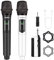 talomen 2.4GHz Professional Wireless Microphone,Dual Cordless Handheld Dynamic Microphones,Karaoke Mic System with Rechargeable Receiver,160ft,for Singing Karaoke,wedding,DJ,party,K60-2 black white