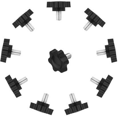 JJWNMLL Lot de 10 vis à tête étoile M6 × 10 mm, moletée vis à poignée étoile, verrouillage mécanique, pour machines-outils, appareils électroniques (M6 x 10 mm-25)