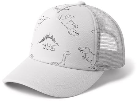 DRESHOW Småbarn Baseboll Keps Bebis Sol Hatt Söt Enfärgad Färg & Dinosaurie Mönstrad Mössor Unisex Bebis Trucker Hattar Spädbarn Småbarn Barn Hattar för Pojkar Flickor