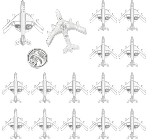 PH PandaHall 16 pines de solapa de avión, broches de avión, broches de avión, insignia de cuello de vuelo, pin de avión para mochila, bolsa, traje, disfraces, regalos de fiesta de aviación, 25 x 22 mm