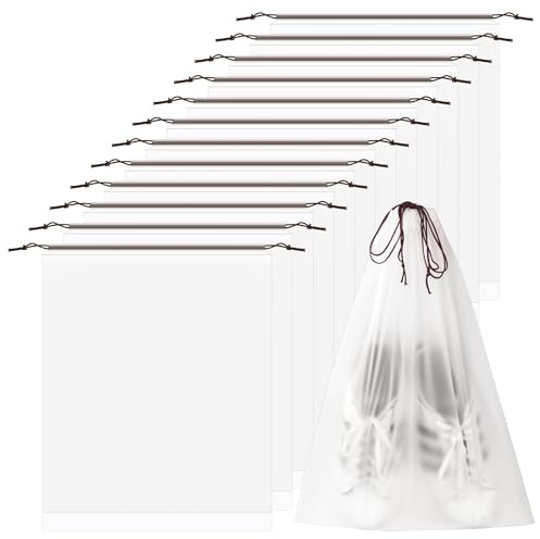 Songella Sacchetti per Scarpe Borsa da Viaggio con Coulisse 40 * 50cm Sacchetti Portascarpe Traslucida 12 Pezzi per Scarpe Abbigliamento
