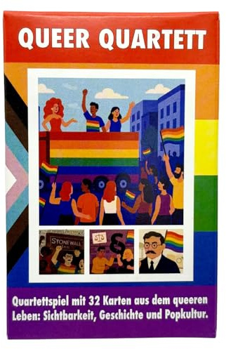 IndieCards. Queer Quartett - Kartenspiel mit 32 Karten aus dem queeren Leben: Sichtbarkeit, Geschichte und Popkultur | Queere Geschenke | LGBTQ Kartenspiel | LGBTQIA+ | Pride