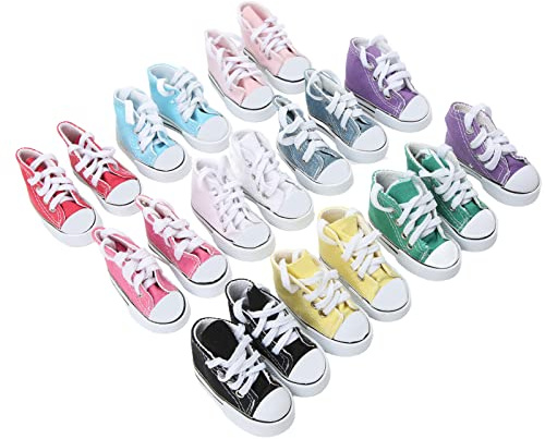 CHICIRIS 10 Pares 1/3 Muñecas en Zapatos de Lona Duraderos para Materiales de Muñecas Conjuntas, Colores a Juego, 23.6 Pulgadas