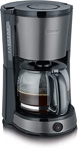 SEVERIN Kaffebryggare IFA 2018 Limited Edition, aromatiskt kaffe med kaffebryggare för upp till 10 koppar, filterkaffebryggare med svängbart filter, grå metallic/svart, KA 9543