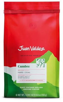 Juan Valdez Cumbre, Café Molido Tostión Fuerte, Notas a Uva Semiseca, Cocoa y Té, 250g