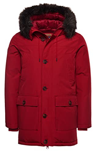 Superdry Parka pour Homme New Rookie Down, Hike Red, M