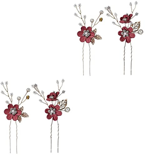 ifundom Horquillas De Pelo Mujer Boda Con Flores 4 Piezas Accesorios Para El Cabello De Novia Elegantes Para Eventos Especiales Y Fiestas