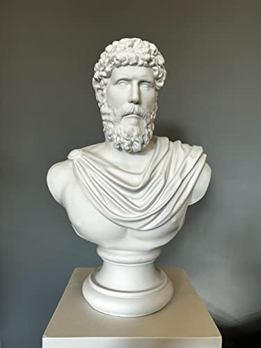 Large Markus Aurelius Bust Statue, 18 inches 45 cm, Roman Sculpture, Statue Decor