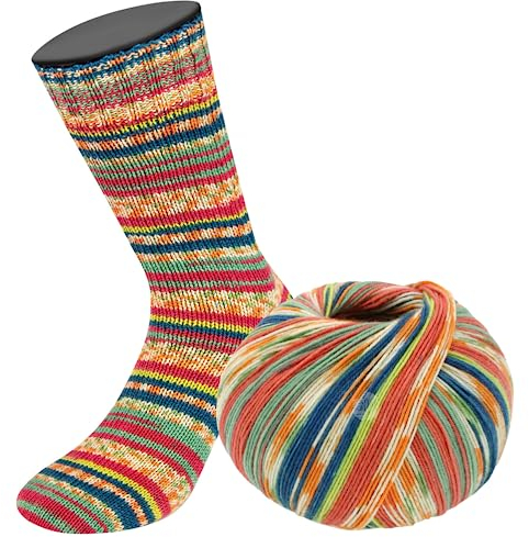 LANA GROSSA Meilenweit Seta | Sockengarn mit Seidenanteil, waschmaschinenfest | Handstrickgarn 55% Schurwolle (Merino), Polyamid, & Seide | 100g Wolle zum Stricken & Häkeln | 400m Garn FB3164