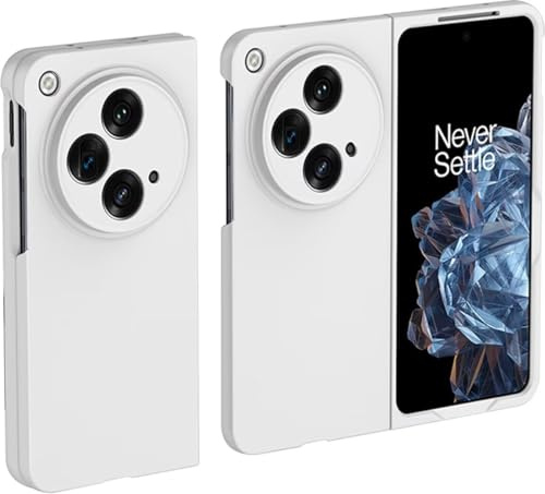 Topme Coque de téléphone Hard Skin pour OnePlus Open/Oppo Find N3 7.82, Manchon de Protection Antichoc en Polycarbonate - Blanc