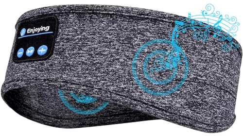 Lvozize Auriculares para Dormir, Cascos Diadema Inalambricos Bluetooth con Altavoz, Recargable Auriculares Dormir para Viaje/Siesta/Meditación/Relax, Navidad Regalos, Regalos Mujer Hombre (Gris)